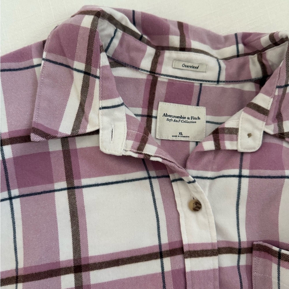 Abercrombie & Fitch Lavender Oversized Flannel